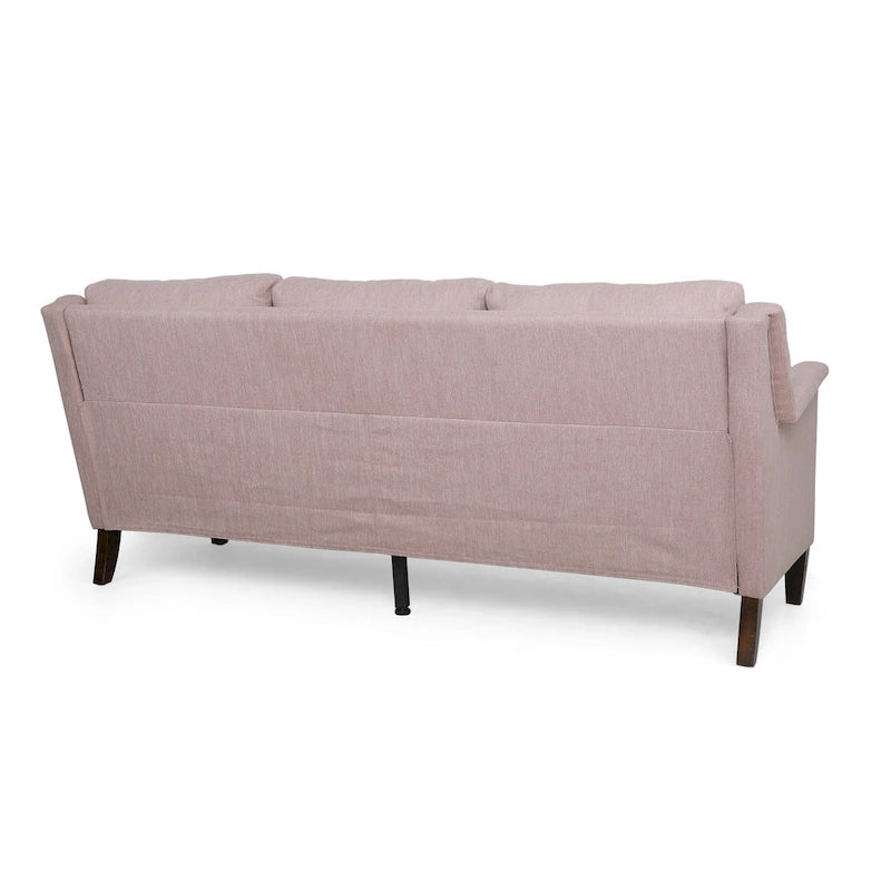 Light Pink 76.5 Modern 3-Seater Sofa with Birch Legs and Plush Seating