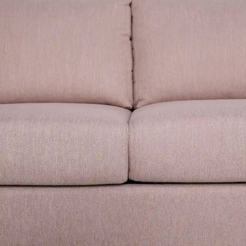 Light Pink 76.5 Modern 3-Seater Sofa with Birch Legs and Plush Seating