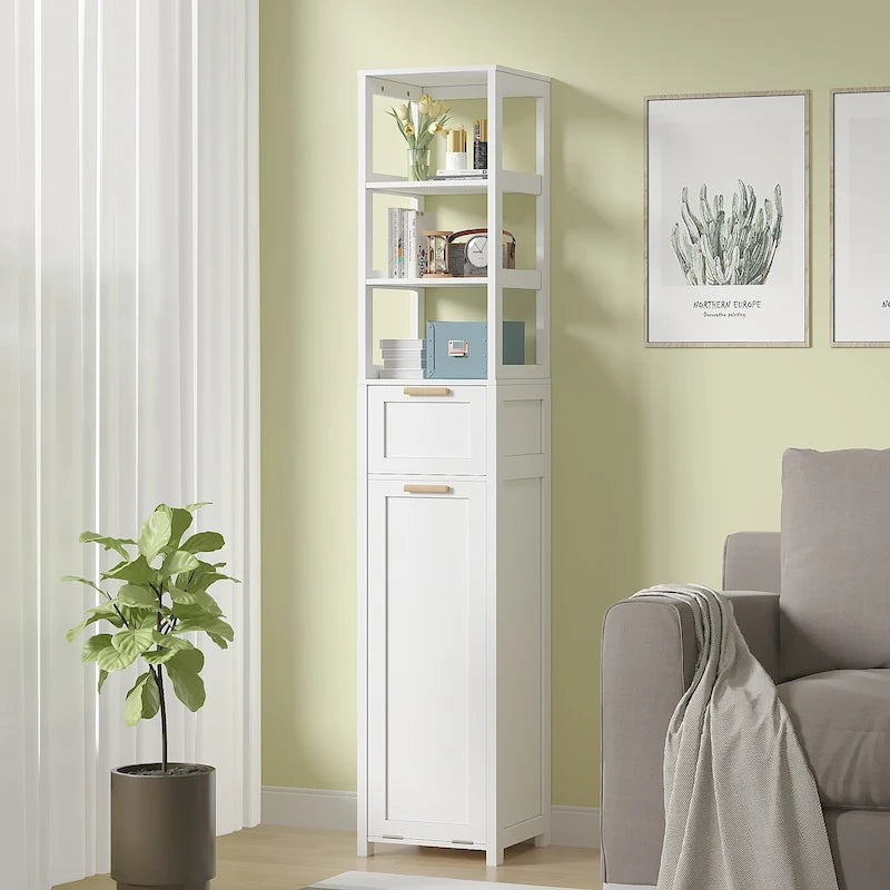 Tilt Out Laundry Hamper Cabinet with Laundry Baskets Hamper,Bathroom Storage Cabinet Laundry Cabinet with Drawer