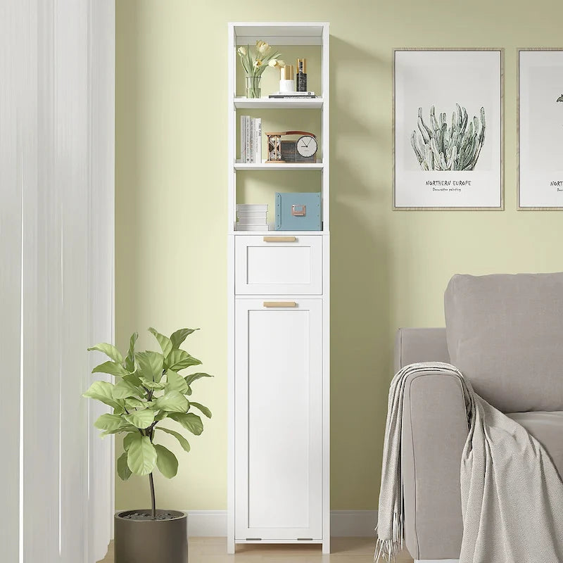 Tilt Out Laundry Hamper Cabinet with Laundry Baskets Hamper,Bathroom Storage Cabinet Laundry Cabinet with Drawer
