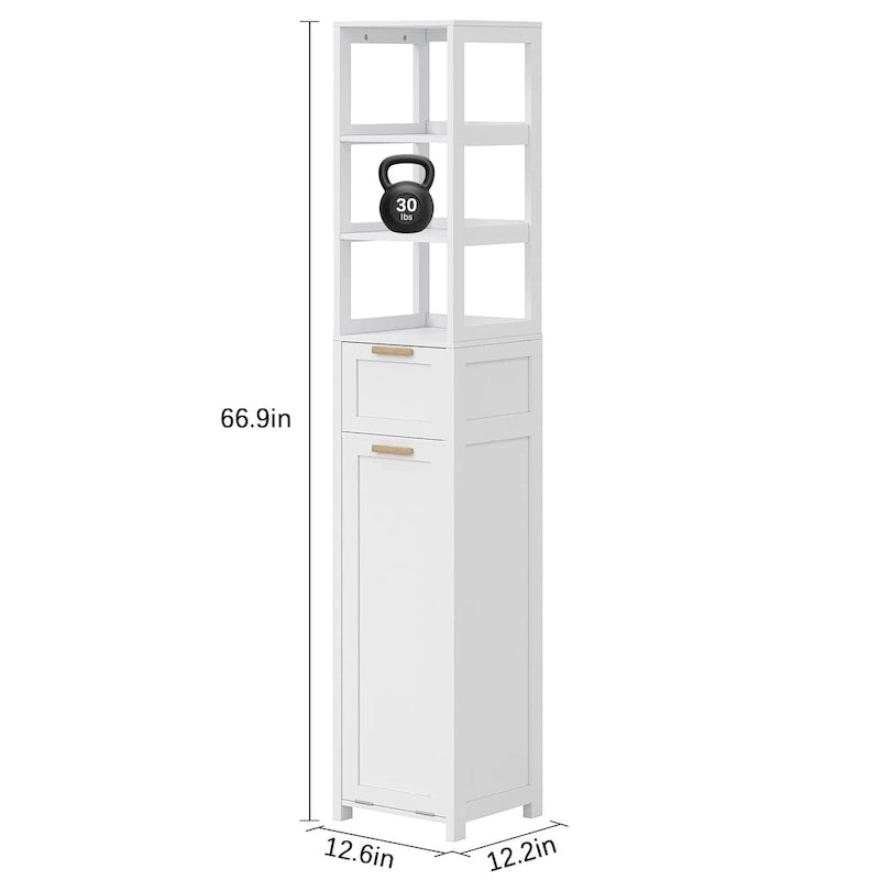 Tilt Out Laundry Hamper Cabinet with Laundry Baskets Hamper,Bathroom Storage Cabinet Laundry Cabinet with Drawer