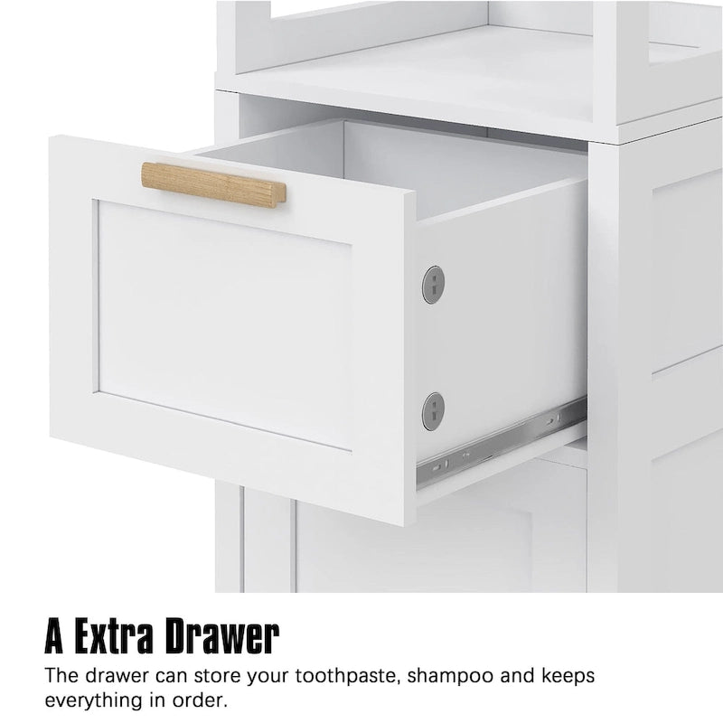 Tilt Out Laundry Hamper Cabinet with Laundry Baskets Hamper,Bathroom Storage Cabinet Laundry Cabinet with Drawer