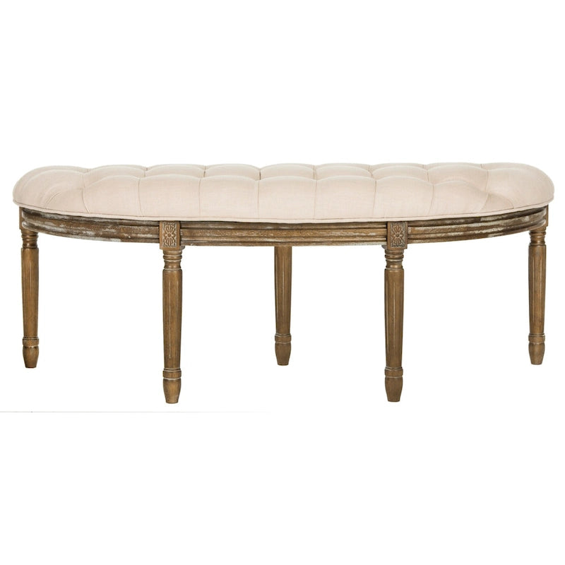 Rustic Semi Circle Bench - 50 W x 19.3 D x 19.3 H - 50Wx19Dx19H