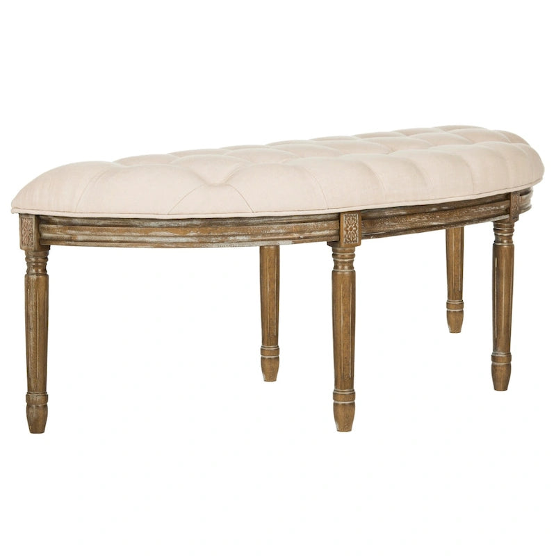 Rustic Semi Circle Bench - 50 W x 19.3 D x 19.3 H - 50Wx19Dx19H