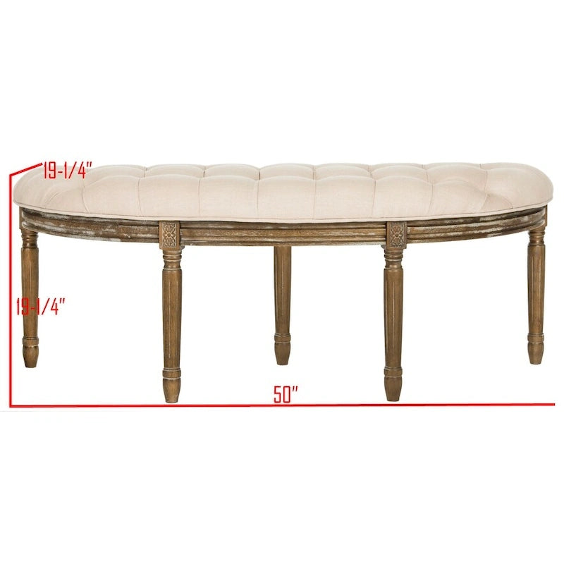 Rustic Semi Circle Bench - 50 W x 19.3 D x 19.3 H - 50Wx19Dx19H
