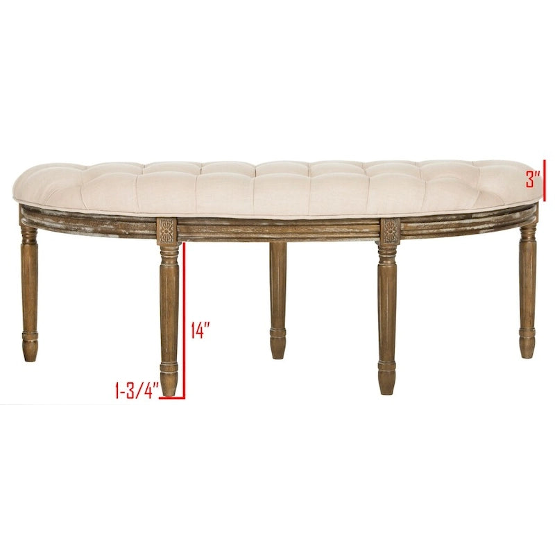 Rustic Semi Circle Bench - 50 W x 19.3 D x 19.3 H - 50Wx19Dx19H