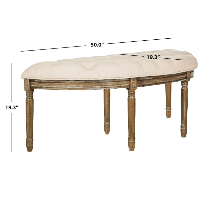 Rustic Semi Circle Bench - 50 W x 19.3 D x 19.3 H - 50Wx19Dx19H