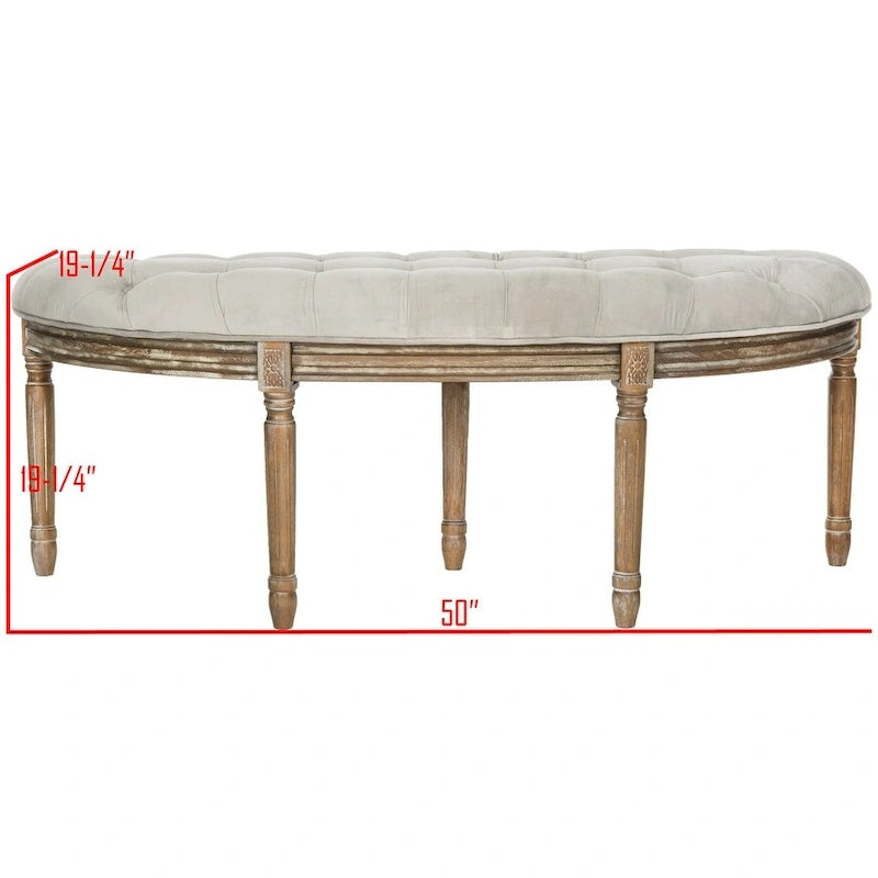 Rustic Semi Circle Bench - 50 W x 19.3 D x 19.3 H - 50Wx19Dx19H