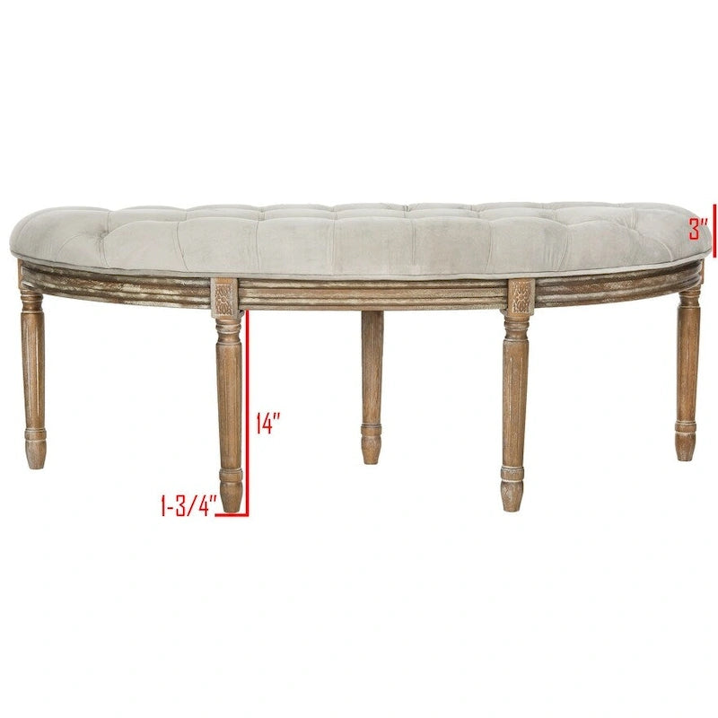 Rustic Semi Circle Bench - 50 W x 19.3 D x 19.3 H - 50Wx19Dx19H