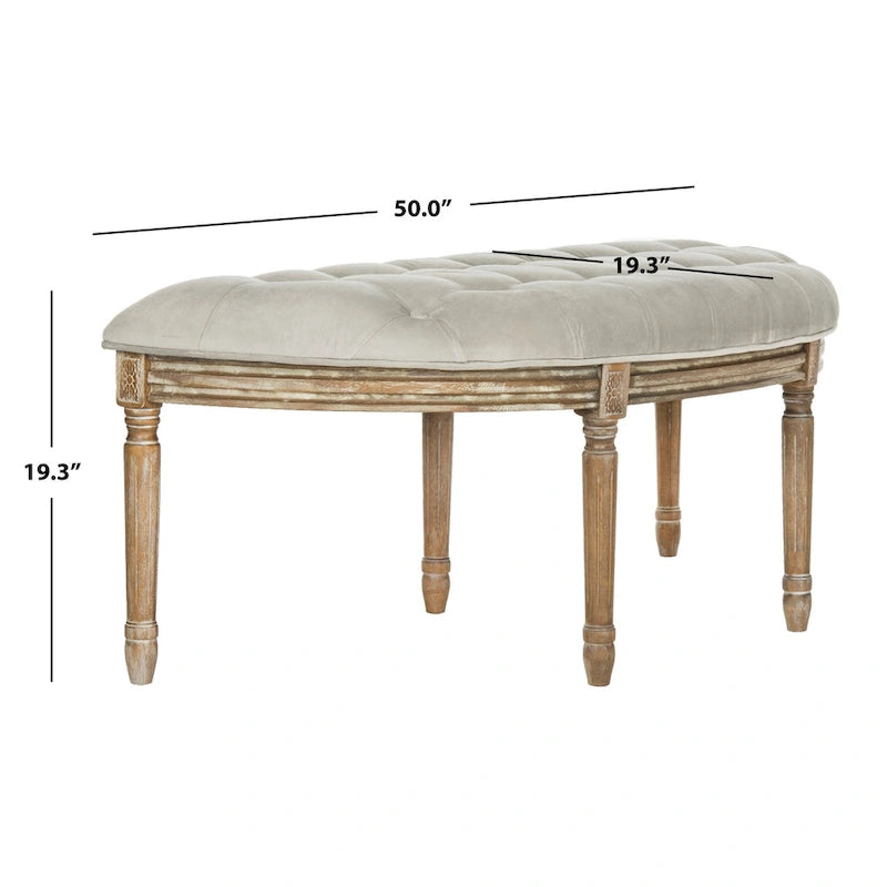 Rustic Semi Circle Bench - 50 W x 19.3 D x 19.3 H - 50Wx19Dx19H