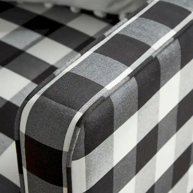 Black and White Buffalo Check Plaid Accent Chair Classic