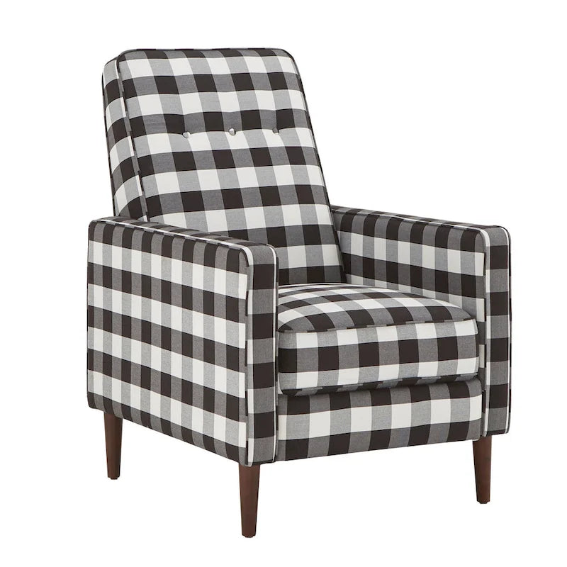 Black and White Buffalo Check Plaid Accent Chair Classic
