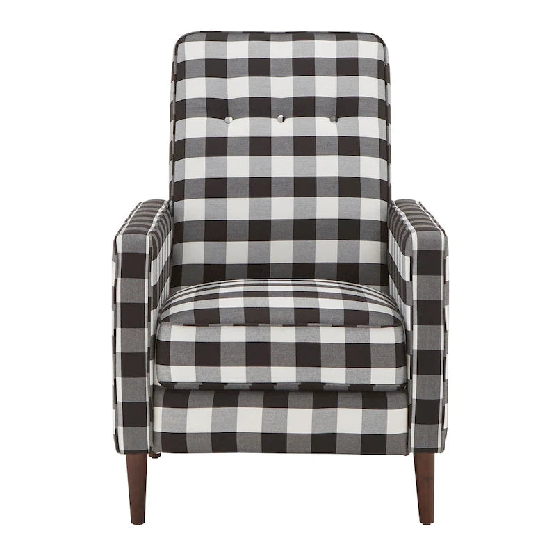 Black and White Buffalo Check Plaid Accent Chair Classic
