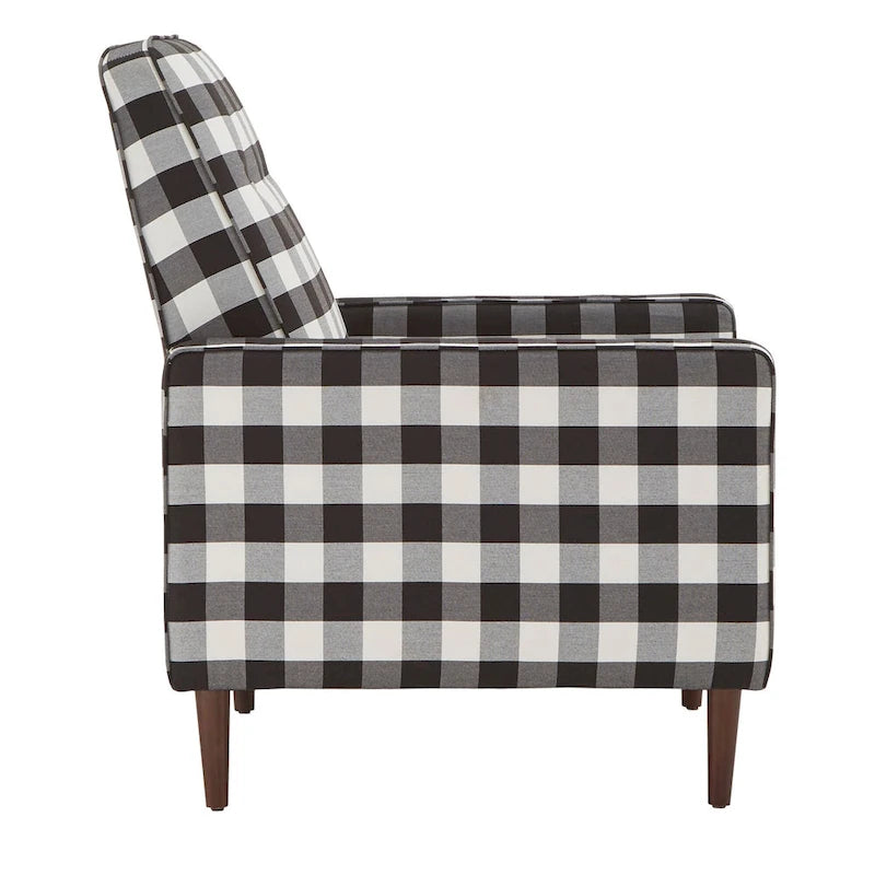 Black and White Buffalo Check Plaid Accent Chair Classic