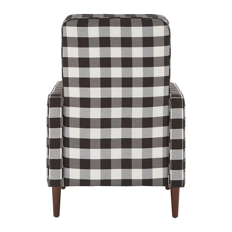 Black and White Buffalo Check Plaid Accent Chair Classic