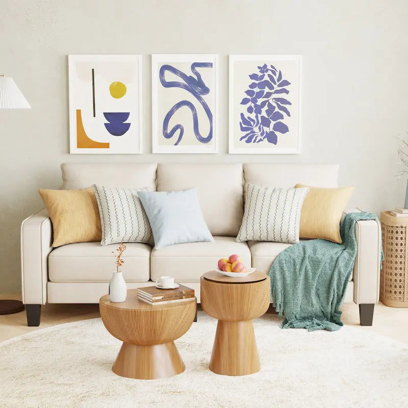Fabric 3 Seater Sofa with Storage under the Cushion