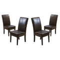 T-stitch Chocolate Brown Bonded Leather Dining Chair (Set of 4)