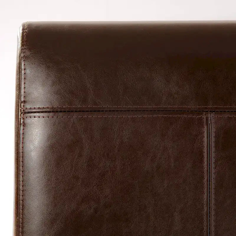 T-stitch Chocolate Brown Bonded Leather Dining Chair (Set of 4)