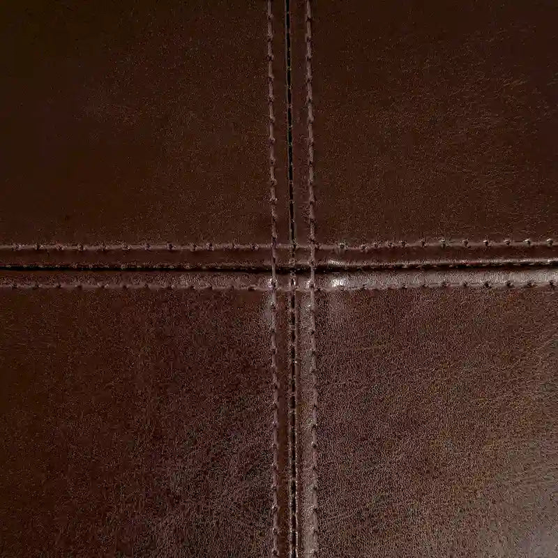 T-stitch Chocolate Brown Bonded Leather Dining Chair (Set of 4)