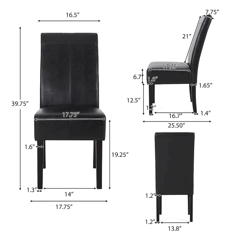 T-stitch Chocolate Brown Bonded Leather Dining Chair (Set of 4)