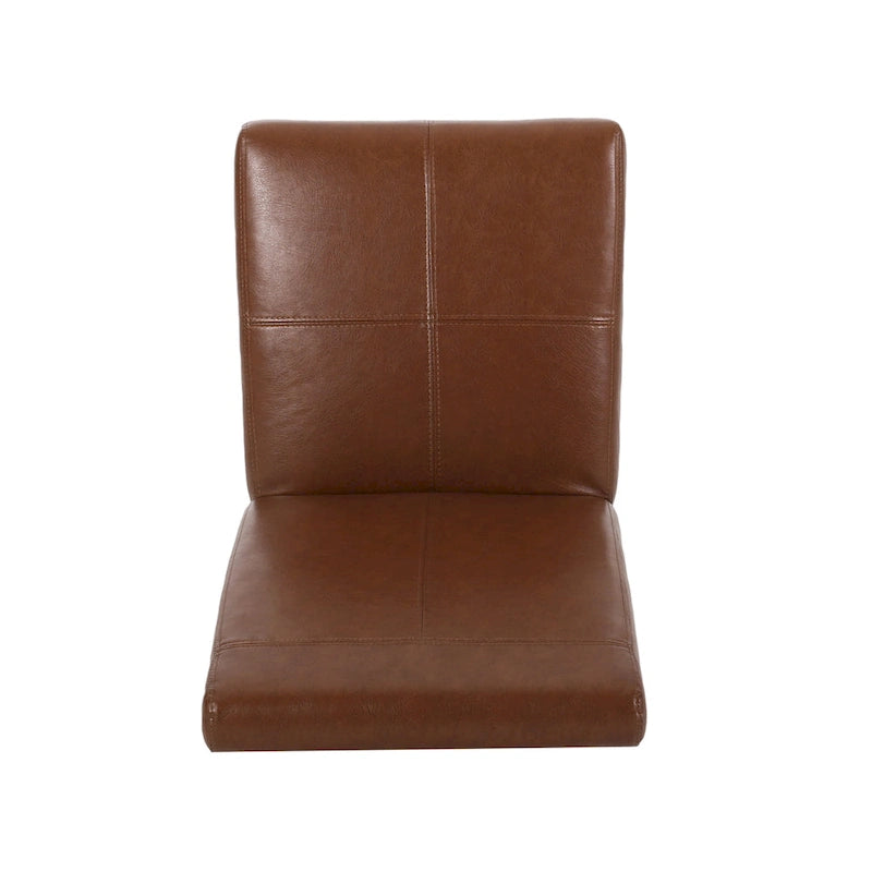 T-stitch Chocolate Brown Bonded Leather Dining Chair (Set of 4)
