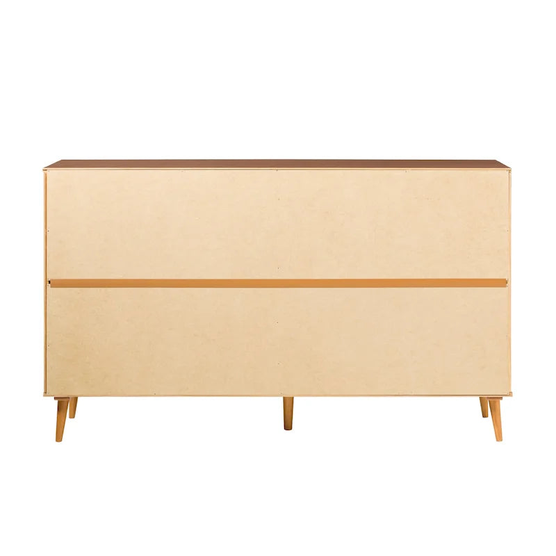 Mid-Century 6-Drawer Solid Wood Dresser