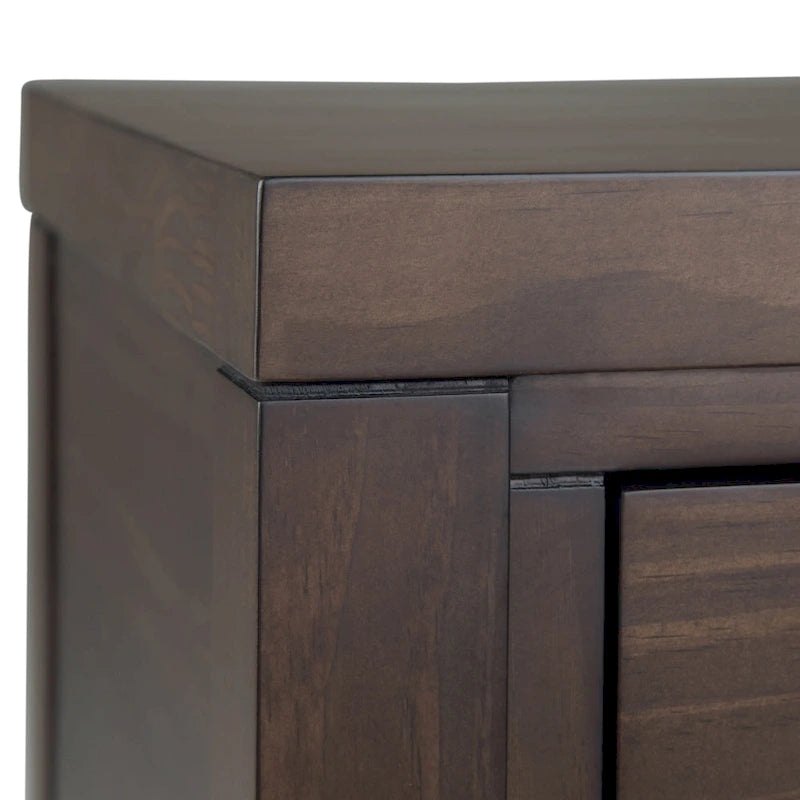 60 inch Wide Solid Wood Contemporary Console Table in Warm Walnut Brown - 60 W x 16 D x 30 H