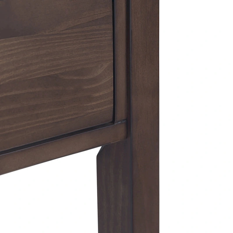 60 inch Wide Solid Wood Contemporary Console Table in Warm Walnut Brown - 60 W x 16 D x 30 H