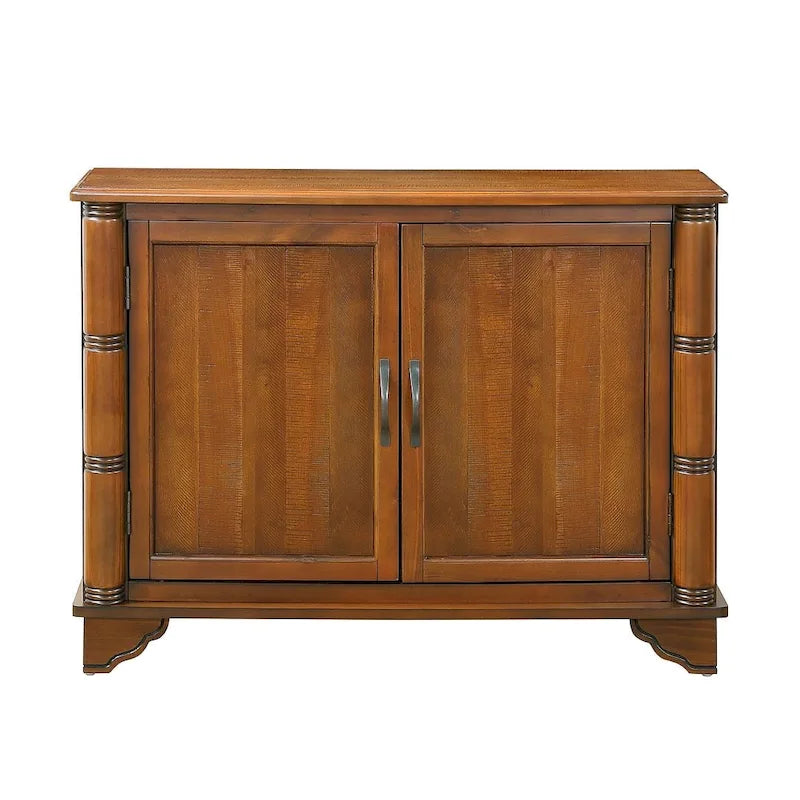 40 Pine 2 Door Storage Cabinet, Sideboard Buffet with Doors and Adjustable Shelf, Wood Entryway Chest, Cupboard