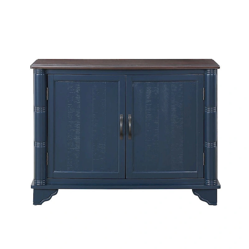 40 Pine 2 Door Storage Cabinet, Sideboard Buffet with Doors and Adjustable Shelf, Wood Entryway Chest, Cupboard