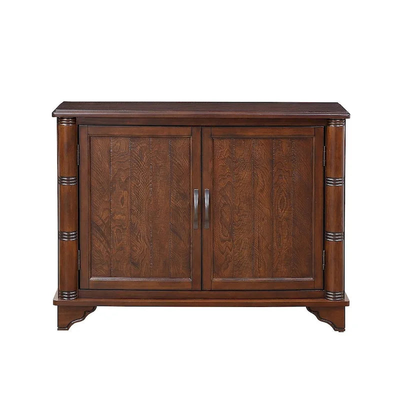 40 Pine 2 Door Storage Cabinet, Sideboard Buffet with Doors and Adjustable Shelf, Wood Entryway Chest, Cupboard