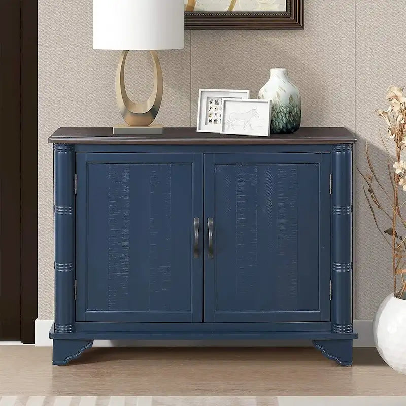 40 Pine 2 Door Storage Cabinet, Sideboard Buffet with Doors and Adjustable Shelf, Wood Entryway Chest, Cupboard
