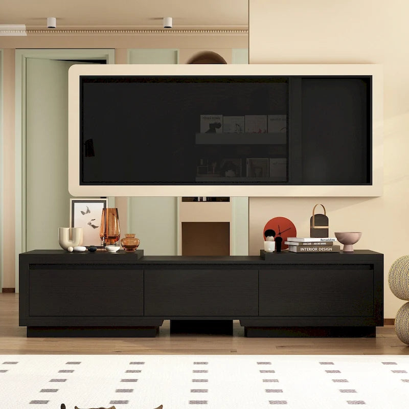 Entertainment Center Table Retracted Extendable TV Stand in Stretch