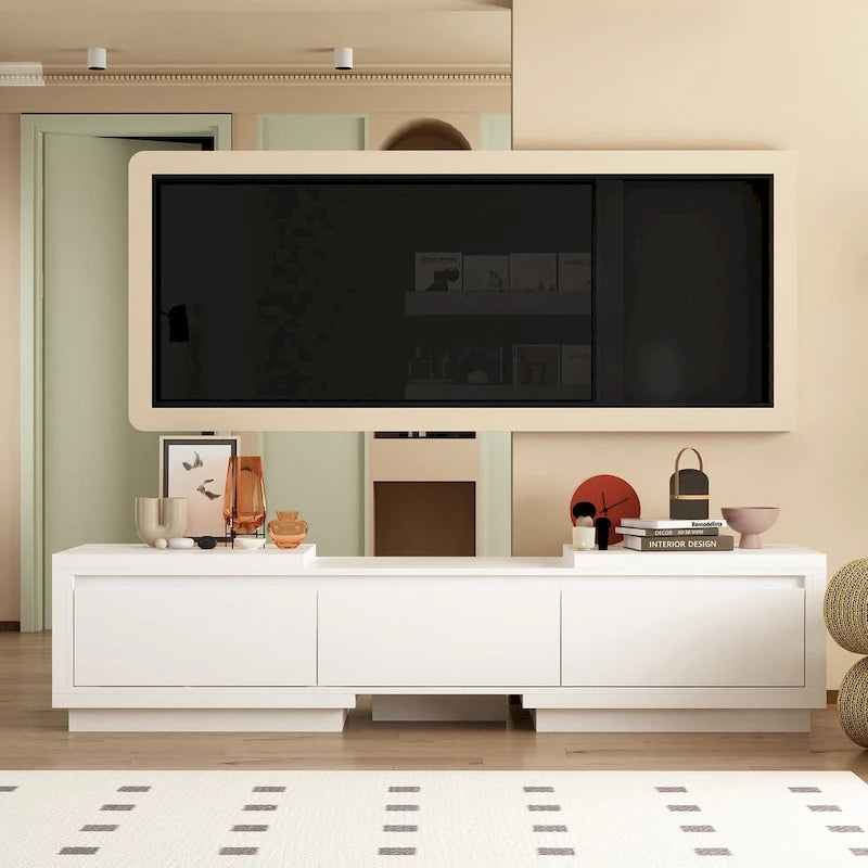 Entertainment Center Table Retracted Extendable TV Stand in Stretch