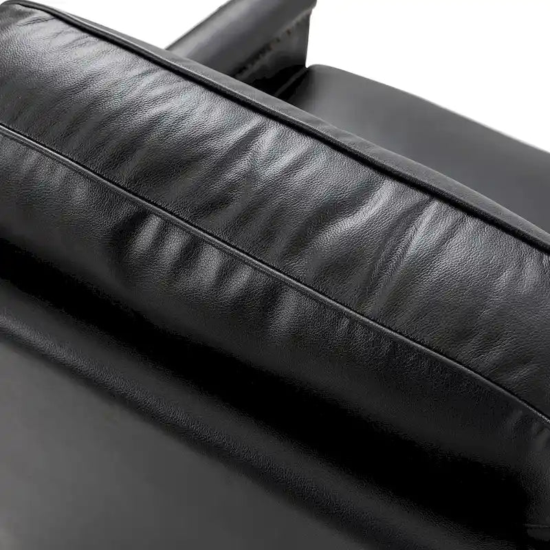 Classic Genuine Leather Swivel Armchair With Nailhead Trims Set Of 2