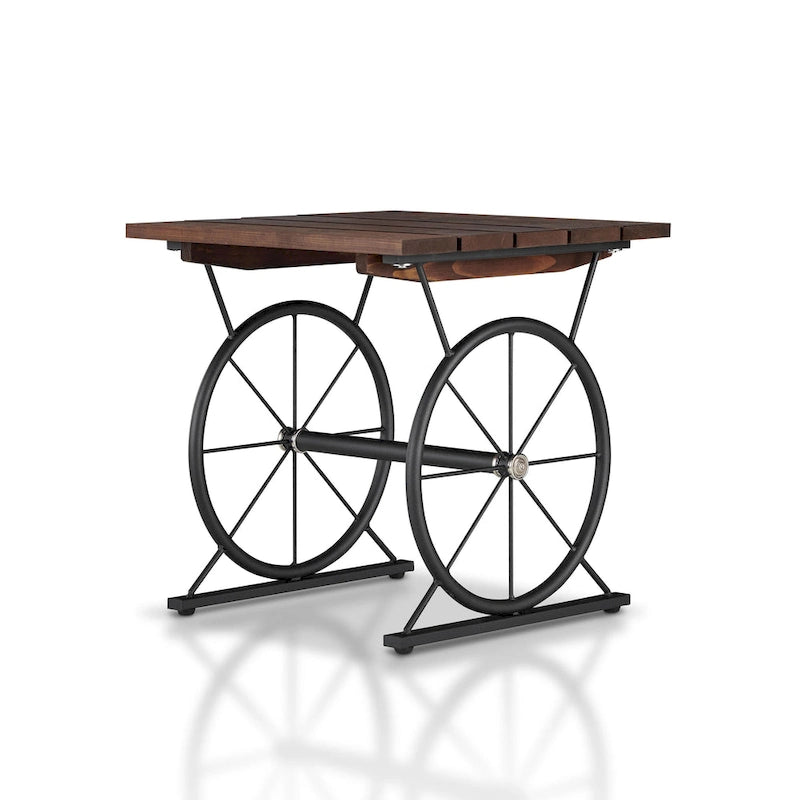 Industrial 19-inch Metal Wheel Side Table
