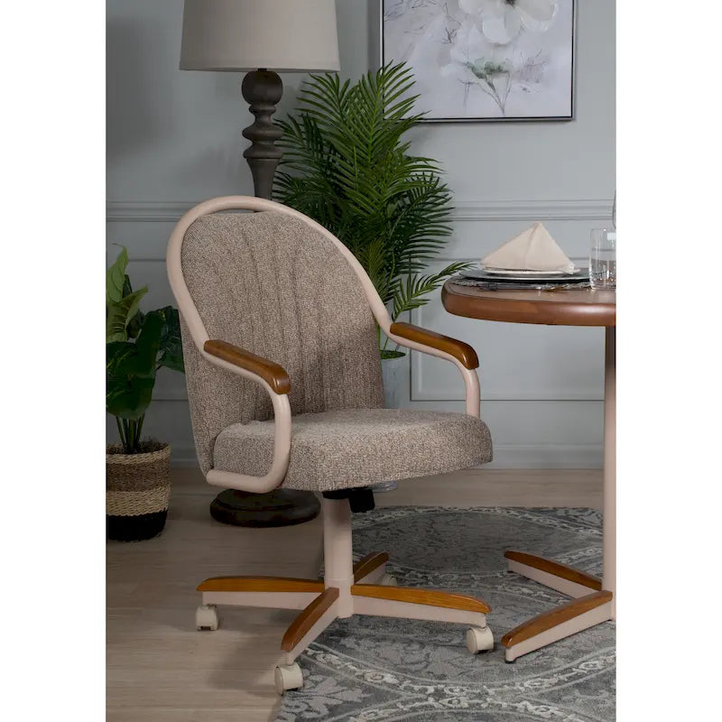 Casual Dining Cushion Swivel-and-Tilt Rolling Caster Chair