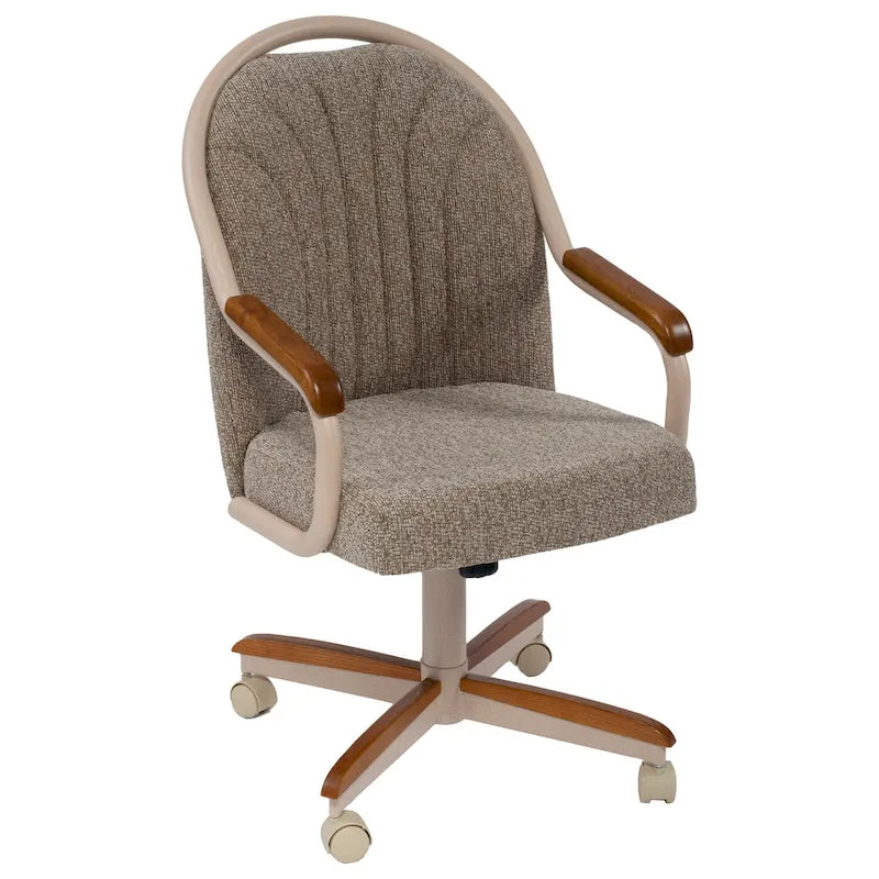 Casual Dining Cushion Swivel-and-Tilt Rolling Caster Chair