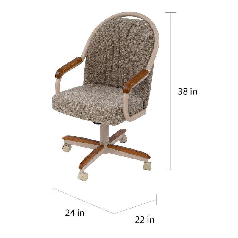 Casual Dining Cushion Swivel-and-Tilt Rolling Caster Chair