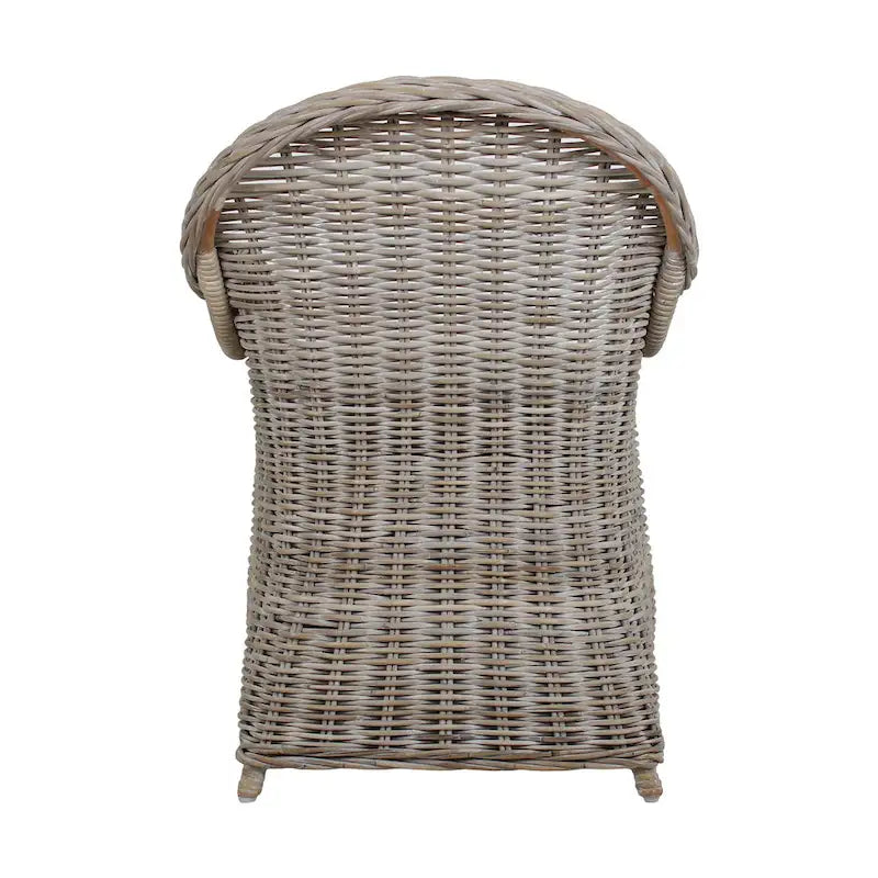 Natural Rattan Handwoven Wicker Armchair With Cushion