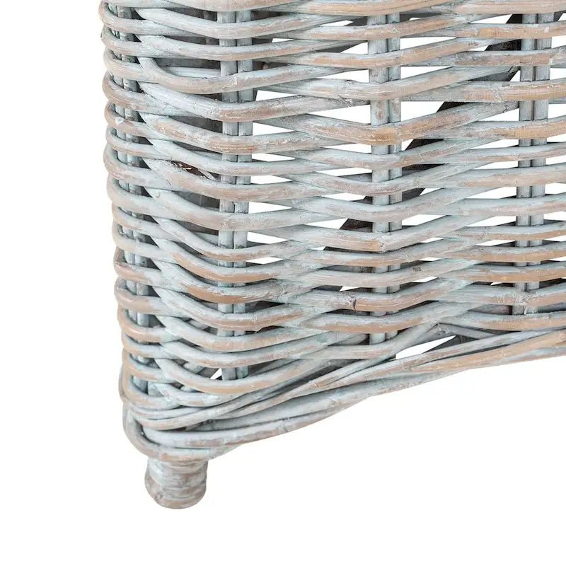 Natural Rattan Handwoven Wicker Armchair With Cushion