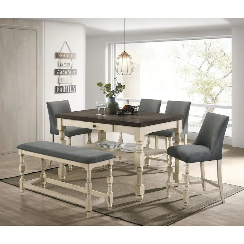 Farmhouse 50-inch Counter Height Bench