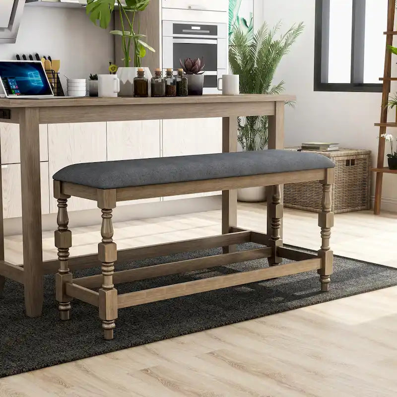 Farmhouse 50-inch Counter Height Bench