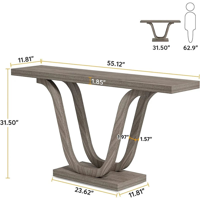 Farmhouse Console Table, 55 Inch Wood Sofa Table Entryway Table
