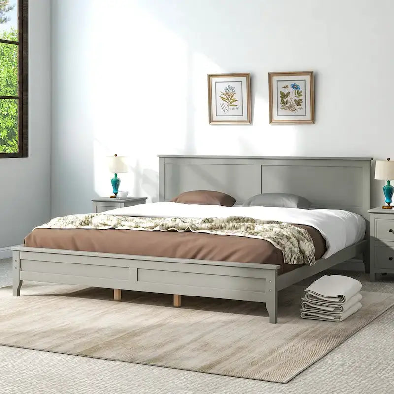 Modern Solid Wood Platform Bed