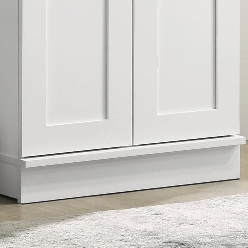 White Sleek Storage Cabinet with Framed Panel Design