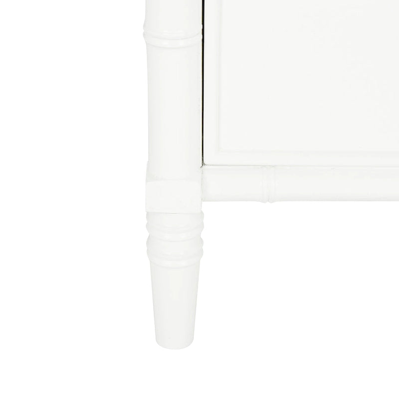 Modern Coastal 3-Drawer Navy Bamboo Nightstand