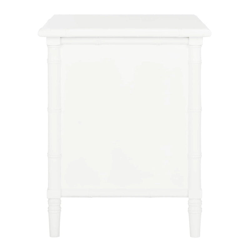 Modern Coastal 3-Drawer Navy Bamboo Nightstand