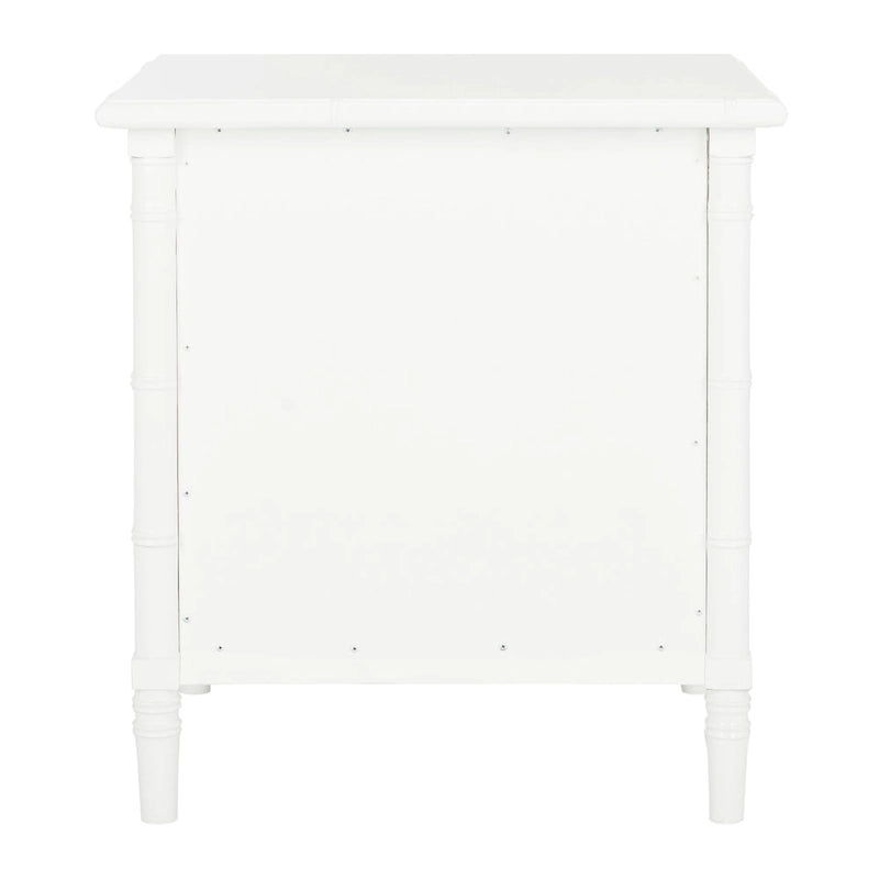 Modern Coastal 3-Drawer Navy Bamboo Nightstand