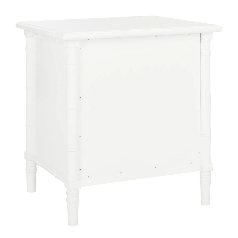 Modern Coastal 3-Drawer Navy Bamboo Nightstand